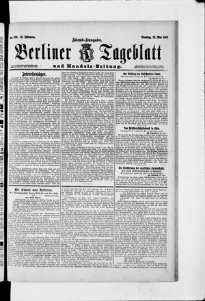 Berliner Tageblatt und Handels-Zeitung vom 21.05.1912