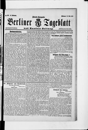 Berliner Tageblatt und Handels-Zeitung vom 22.05.1912