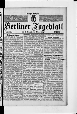 Berliner Tageblatt und Handels-Zeitung vom 23.05.1912
