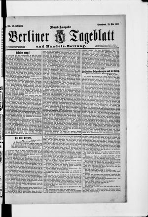 Berliner Tageblatt und Handels-Zeitung vom 25.05.1912