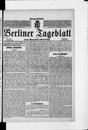 Berliner Tageblatt und Handels-Zeitung on May 26, 1912