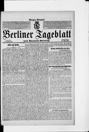 Berliner Tageblatt und Handels-Zeitung vom 30.05.1912