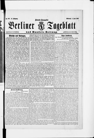 Berliner Tageblatt und Handels-Zeitung on Jun 5, 1912