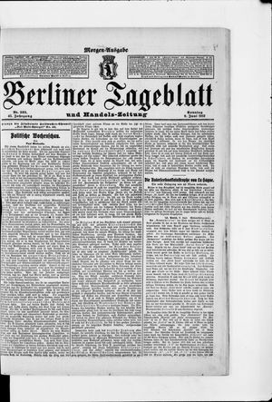 Berliner Tageblatt und Handels-Zeitung on Jun 9, 1912