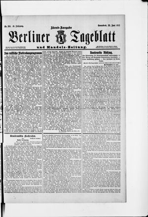 Berliner Tageblatt und Handels-Zeitung on Jun 22, 1912