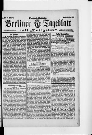 Berliner Tageblatt und Handels-Zeitung on Jun 24, 1912