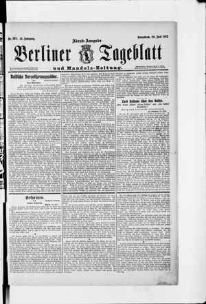 Berliner Tageblatt und Handels-Zeitung vom 29.06.1912