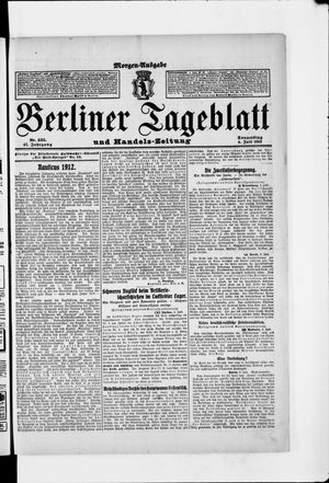 Berliner Tageblatt und Handels-Zeitung on Jul 4, 1912