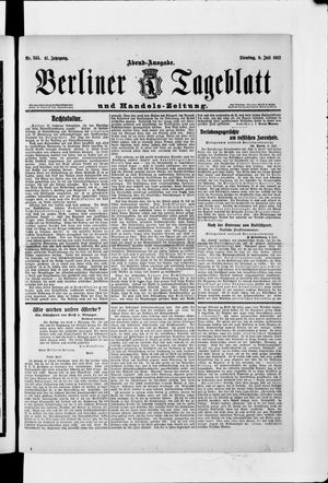 Berliner Tageblatt und Handels-Zeitung on Jul 9, 1912