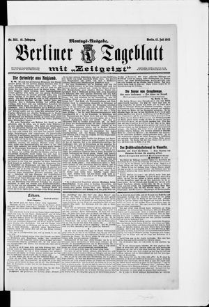 Berliner Tageblatt und Handels-Zeitung vom 15.07.1912