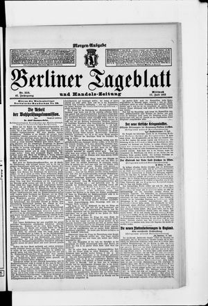 Berliner Tageblatt und Handels-Zeitung on Jul 17, 1912