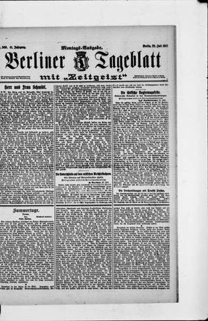 Berliner Tageblatt und Handels-Zeitung vom 22.07.1912