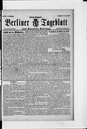 Berliner Tageblatt und Handels-Zeitung on Jul 27, 1912