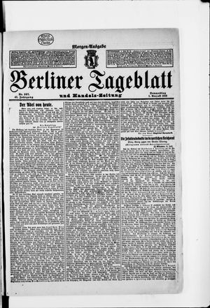 Berliner Tageblatt und Handels-Zeitung vom 01.08.1912
