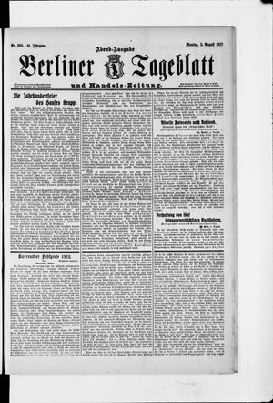 Berliner Tageblatt und Handels-Zeitung vom 05.08.1912