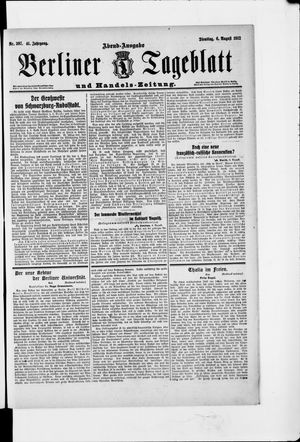 Berliner Tageblatt und Handels-Zeitung vom 06.08.1912