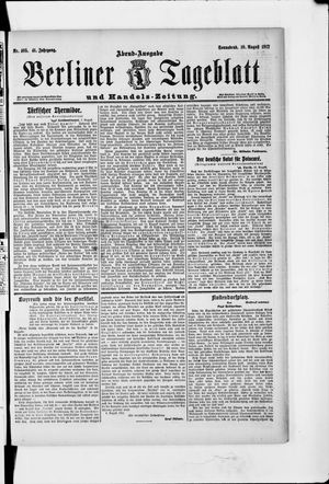 Berliner Tageblatt und Handels-Zeitung vom 10.08.1912