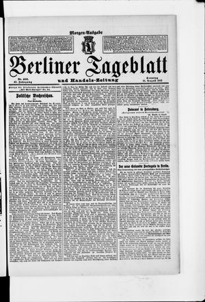 Berliner Tageblatt und Handels-Zeitung vom 11.08.1912