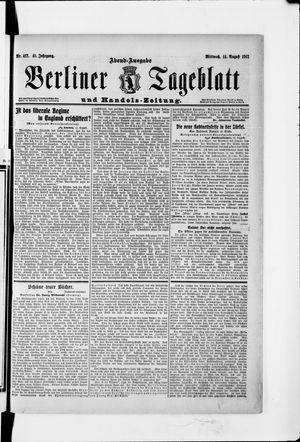 Berliner Tageblatt und Handels-Zeitung vom 14.08.1912