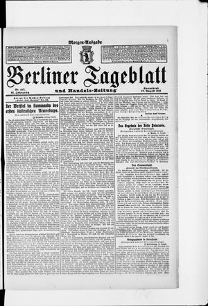Berliner Tageblatt und Handels-Zeitung on Aug 17, 1912