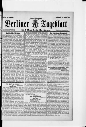 Berliner Tageblatt und Handels-Zeitung vom 17.08.1912