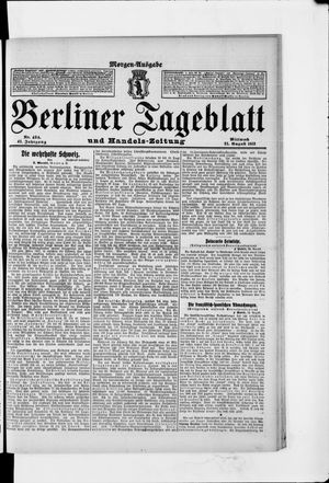 Berliner Tageblatt und Handels-Zeitung vom 21.08.1912