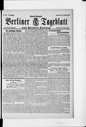 Berliner Tageblatt und Handels-Zeitung vom 22.08.1912