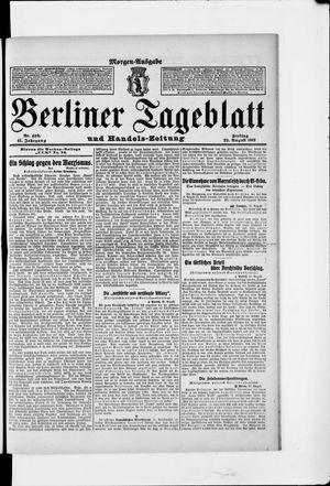 Berliner Tageblatt und Handels-Zeitung vom 23.08.1912