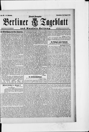 Berliner Tageblatt und Handels-Zeitung on Aug 24, 1912