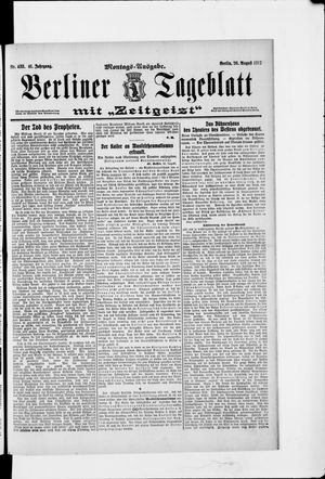 Berliner Tageblatt und Handels-Zeitung vom 26.08.1912