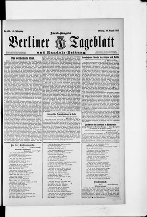 Berliner Tageblatt und Handels-Zeitung vom 26.08.1912