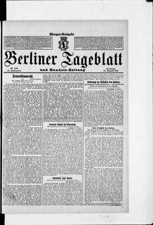 Berliner Tageblatt und Handels-Zeitung vom 27.08.1912