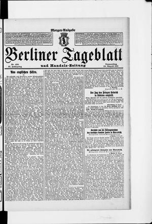 Berliner Tageblatt und Handels-Zeitung vom 29.08.1912