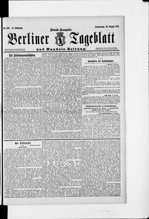 Berliner Tageblatt und Handels-Zeitung vom 29.08.1912
