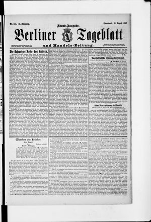 Berliner Tageblatt und Handels-Zeitung vom 31.08.1912