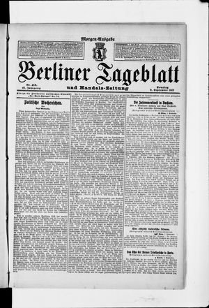 Berliner Tageblatt und Handels-Zeitung vom 08.09.1912