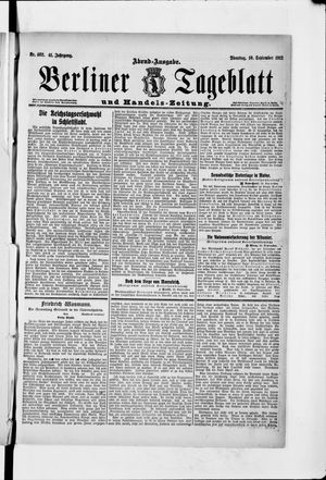Berliner Tageblatt und Handels-Zeitung vom 10.09.1912