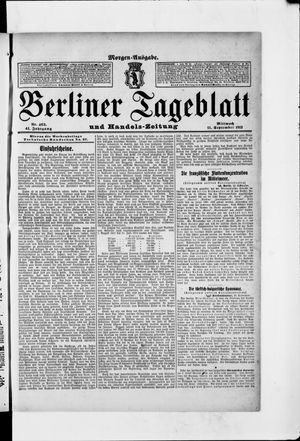 Berliner Tageblatt und Handels-Zeitung vom 11.09.1912