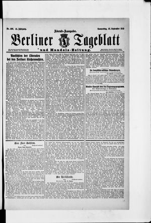 Berliner Tageblatt und Handels-Zeitung vom 12.09.1912