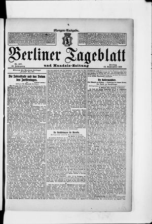 Berliner Tageblatt und Handels-Zeitung on Sep 13, 1912
