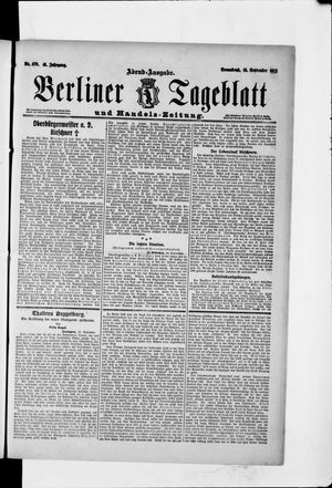 Berliner Tageblatt und Handels-Zeitung vom 14.09.1912