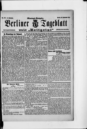 Berliner Tageblatt und Handels-Zeitung vom 16.09.1912