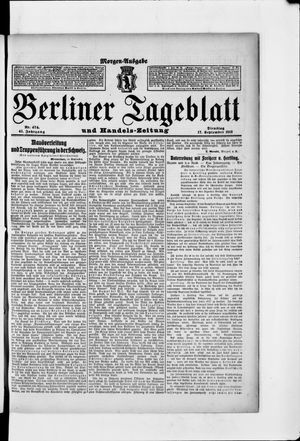 Berliner Tageblatt und Handels-Zeitung vom 17.09.1912