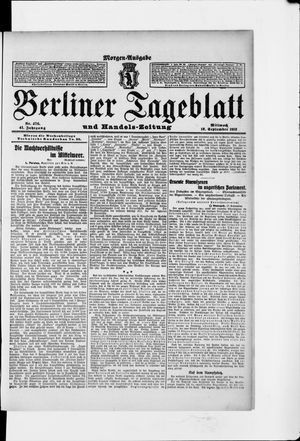 Berliner Tageblatt und Handels-Zeitung vom 18.09.1912