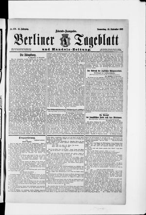 Berliner Tageblatt und Handels-Zeitung vom 19.09.1912