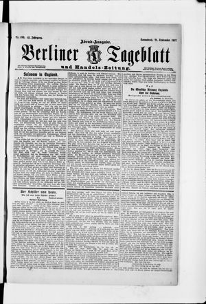 Berliner Tageblatt und Handels-Zeitung vom 21.09.1912