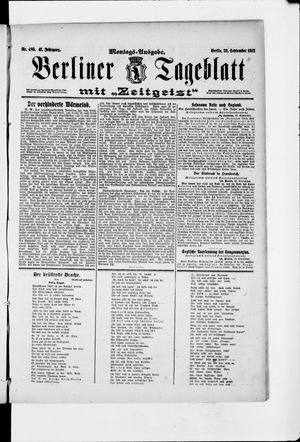 Berliner Tageblatt und Handels-Zeitung vom 23.09.1912