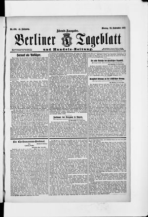 Berliner Tageblatt und Handels-Zeitung on Sep 23, 1912