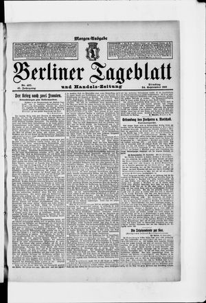 Berliner Tageblatt und Handels-Zeitung vom 24.09.1912