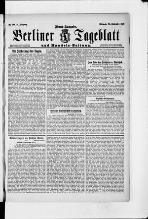 Berliner Tageblatt und Handels-Zeitung vom 25.09.1912